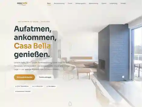 Screenshot Beispiel-Homepage moderne Ferienwohnung
