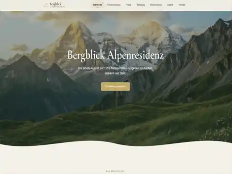 Homepage Vorlage Ferienwohnung Alpen