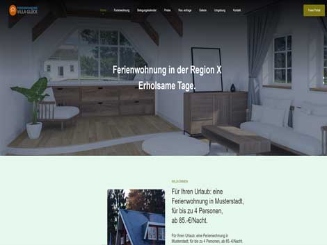 Homepage Demo Ferienwohnung Ferienhaus Website