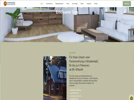 Homepage Demo Ferienwohnung Ferienhaus Website