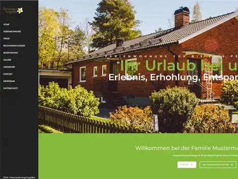 Vorlage Homepage Ferienwohnung