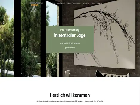 Homepage Vorlage Ferienwohnung Demo 11 – tolles Design