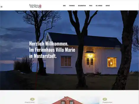 Homepage Vorlage Ferienhaus modernes Design