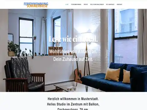 Ferienwohnung Website Vorlage